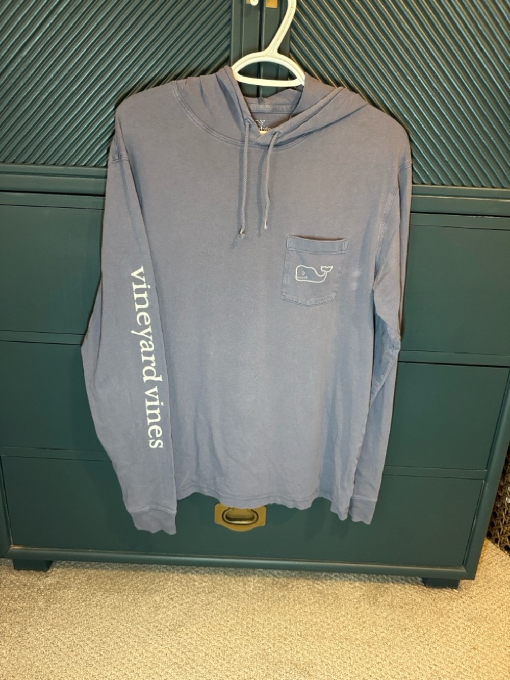 Vineyard Vines Slub Vintage Whale Blue Moon Long Sleeve Hoodie Tee